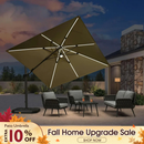 PURPLE LEAF LED Economical 10ft Patio Umbrellas Outdoor Umbrella with Lights