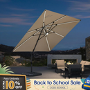 PURPLE LEAF LED Economical 10ft Patio Umbrellas Outdoor Umbrella with Lights
