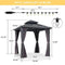 PURPLE LEAF Grey Hardtop Gazebo with Heavy Duty Galvanized Steel Double Roof with String Lights-clear
