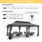 PURPLE LEAF Patio Gazebo for Backyard Grey Hardtop Galvanized Steel Roof Awning with String Lights-clear
