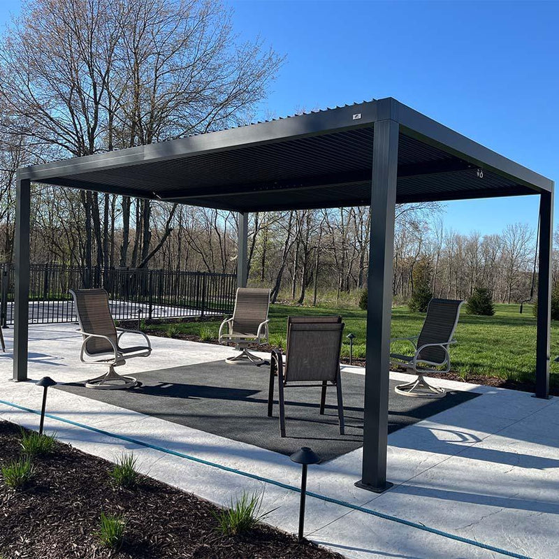 PURPLE LEAF Louvered Pergola Outdoor Aluminum Pergola with Adjustable Roof for Deck Backyard Garden Hardtop Gazebo