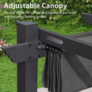 PURPLE LEAF Outdoor Pergola with Retractable Canopy Aluminum Shelter for Porch Garden Beach Shade Pavilion Pergola Modern Backyard Deck– Clearance Sale 20% Off