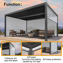 PURPLELEAF Outdoor Louvered Pergola Roller Blinds with Thermal Insulated, UV Protection Waterproof Fabric, Privacy Protection for Pergola, Easy to Install