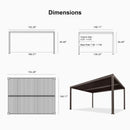 PURPLE LEAF Athena Outdoor Louvered Pergola Adjustable Metal Roof Bronze Hardtop Gazebo Patio Pavilion