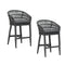 PURPLE LEAF Modern Bar Stools Set of 2, Aluminum Bar Stool with Cushion for Indoor and Outdoor, Kitchen Island