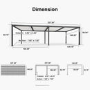 PURPLE LEAF Outdoor Louvered Pergola Patio Sun Shade Shelter with Adjustable Hardtop Patio Pergola Gray Frame White Roof