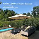 PURPLE LEAF Double Top 360 Degree  Rotation Square Patio Classic Umbrella