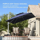 PURPLE LEAF Double Top 360 Degree  Rotation Square Patio Classic Umbrella