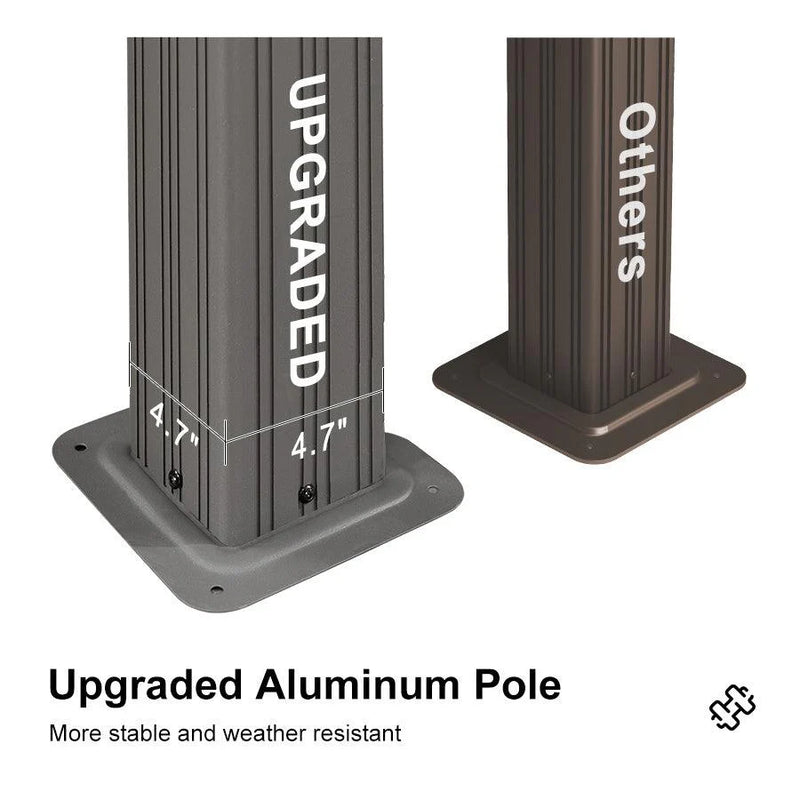 PURPLE LEAF Patio Gazebo for Backyard Hardtop Galvanized Steel Frame with Upgrade Curtain Light Grey