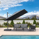 PURPLE LEAF Stepless Tilt Cantilever Umbrella Affordable Outdoor Patio Umbrella