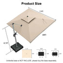 [ Umbrella with Base Set ]PURPLE LEAF Porch Umbrellas, Outdoor Patio Umbrella with Base