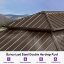 PURPLE LEAF 12x20 Outdoor Hardtop Gazebo for Garden, Bronze Double Roof Aluminum Frame Pavilion – Clearance Sale 20% Off