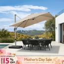 PURPLE LEAF Deluxe Aluminum Outdoor Patio Umbrella Square Cantilever Umbrellas