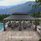 PURPLE LEAF Patio Gazebo for Backyard Grey Hardtop Galvanized Steel Roof Awning with String Lights-clear