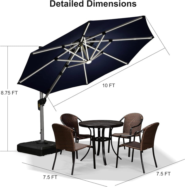 PURPLE LEAF Double Top Round Outdoor LED Umbrellas