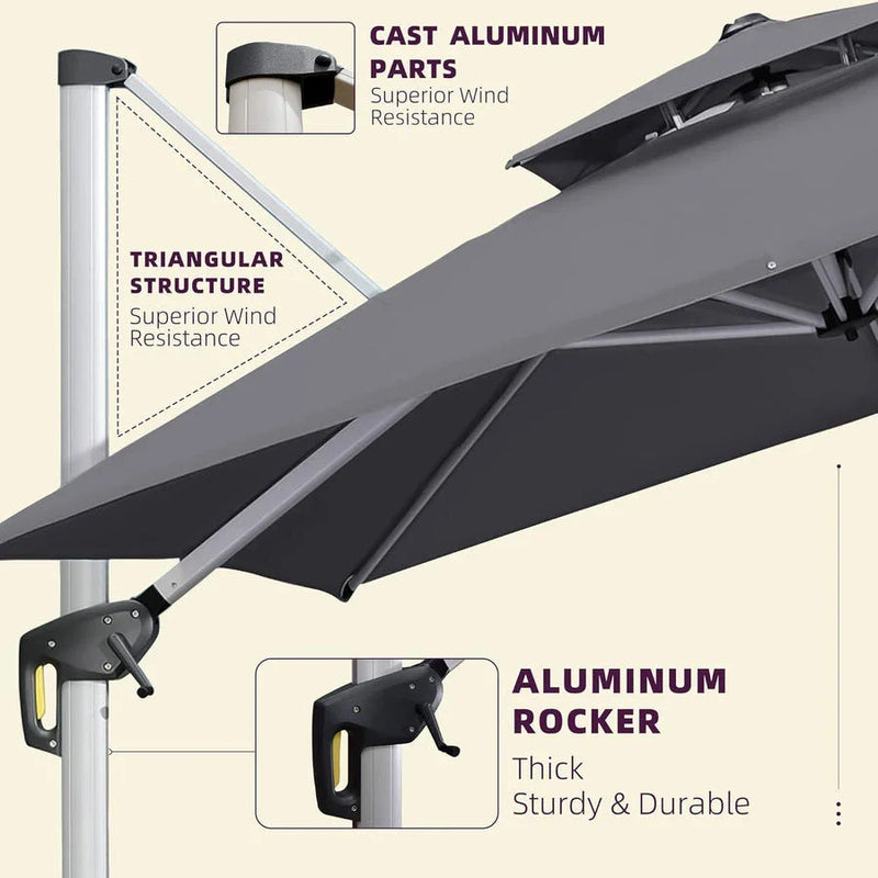 [ Umbrella with Base Set ]PURPLE LEAF Porch Umbrellas, Outdoor Patio Umbrella with Base