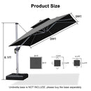 PURPLE LEAF Double Top 360 Degree  Rotation Square Patio Classic Umbrella