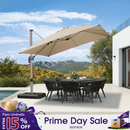 PURPLE LEAF Deluxe Aluminum Outdoor Patio Umbrella Square Cantilever Umbrellas