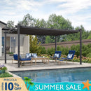 PURPLE LEAF Outdoor Pergola with Retractable Canopy Aluminum Shelter for Porch Garden Beach