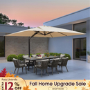 PURPLE LEAF Outdoor Aluminum Umbrella Offset Patio Umbrella