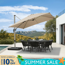 PURPLE LEAF Deluxe Aluminum Outdoor Patio Umbrella Square Cantilever Umbrellas