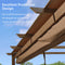 PURPLE LEAF Outdoor Retractable Pergola with Sun Shade Canopy Natural Wood Grain Frame Grill Gazebo