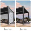 PURPLELEAF Outdoor Louvered Pergola Roller Blinds with Thermal Insulated, UV Protection Waterproof Fabric, Privacy Protection for Pergola, Easy to Install