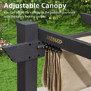 PURPLE LEAF Outdoor Pergola with Retractable Canopy Aluminum Shelter for Porch Garden Beach Shade Pavilion Pergola Modern Backyard Deck– Clearance Sale 20% Off