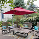 PURPLE LEAF Double Top 360 Degree  Rotation Square Patio Classic Umbrella