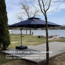 [ Umbrella with Base Set ]PURPLE LEAF Double Top 360 Degree  Rotation Square Patio Classic Umbrella with Base