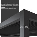 PURPLE LEAF Louvered Pergola Outdoor Aluminum Pergola with Adjustable Roof for Deck Backyard Garden Hardtop Gazebo