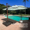 PURPLE LEAF Double Top Rectangle Aluminum Umbrellas in Wood Color