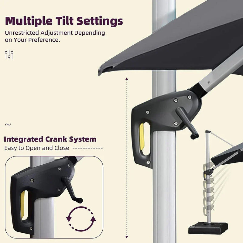 [ Umbrella and Base Set ]PURPLE LEAF Porch Umbrellas, Outdoor Patio Umbrella with Base