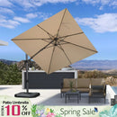 PURPLE LEAF Outdoor Windproof Umbrella, Square Cantilever Umbrella Outside Patio