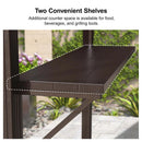 PURPLE LEAF Hardtop Grill Gazebo for Patio Bronze&Grey Permanent Metal Roof Outside Sun Shade Outdoor BBQ Canopy with String Lights
