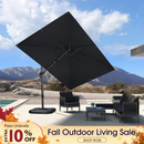 PURPLE LEAF Best Value Rectangle Cantilever Patio Umbrella with Left-Right Tilt and 360° Swivel