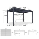 PURPLE LEAF Louvered Pergola Outdoor Aluminum Pergola Patio Pergola with Adjustable Roof for Deck Garden Yard Hardtop Gazebo