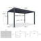 PURPLE LEAF Louvered Pergola Outdoor Aluminum Pergola Patio Pergola with Adjustable Roof for Deck Garden Yard Hardtop Gazebo