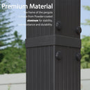 PURPLE LEAF Outdoor Retractable Pergola Patio Shelter for Garden Porch Beach Pavilion Grill Gazebo with Lights