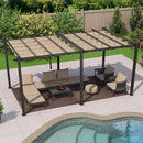 PURPLE LEAF Outdoor Pergola with Retractable Canopy Aluminum Shelter for Porch Garden Beach Shade Pavilion Pergola Modern Backyard Deck– Clearance Sale 20% Off