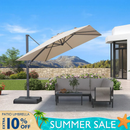 PURPLE LEAF Stepless Tilt Cantilever Umbrella Affordable Outdoor Patio Umbrella