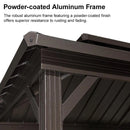 PURPLE LEAF Hardtop Grill Gazebo for Patio Bronze&Grey Permanent Metal Roof Outside Sun Shade Outdoor BBQ Canopy with String Lights