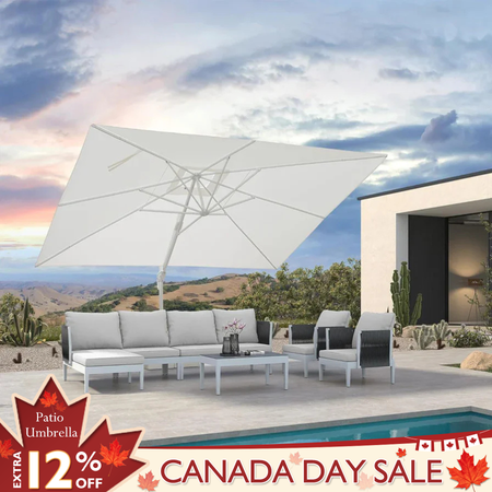 coral patio umbrella 7.5 Coral Lotus Round Crank & Tilt Steel Patio Umbrella, 7.5'