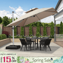 PURPLE LEAF Outdoor Windproof Umbrella, Square Cantilever Umbrella Outside Patio