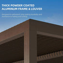 PURPLE LEAF Athena Outdoor Louvered Pergola Adjustable Metal Roof Bronze Hardtop Gazebo Patio Pavilion