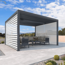 PURPLELEAF Outdoor Louvered Pergola Roller Blinds with Thermal Insulated, UV Protection Waterproof Fabric, Privacy Protection for Pergola, Easy to Install