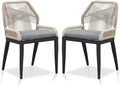 PURPLE LEAF 2 Pieces Sunbrella Patio Dining Chairs with All-Weather Wicker Back and Comfortable Cushions for Deck, Garden, Kitchen
