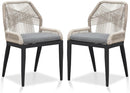 PURPLE LEAF 2 Pieces Sunbrella Patio Dining Chairs with All-Weather Wicker Back and Comfortable Cushions for Deck, Garden, Kitchen