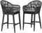 PURPLE LEAF Patio Chairs, 2 Set Outdoor Bar Stools Modern Counter Height Bar, Cushions Included