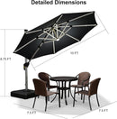 PURPLE LEAF Double Top Round Outdoor LED Umbrellas